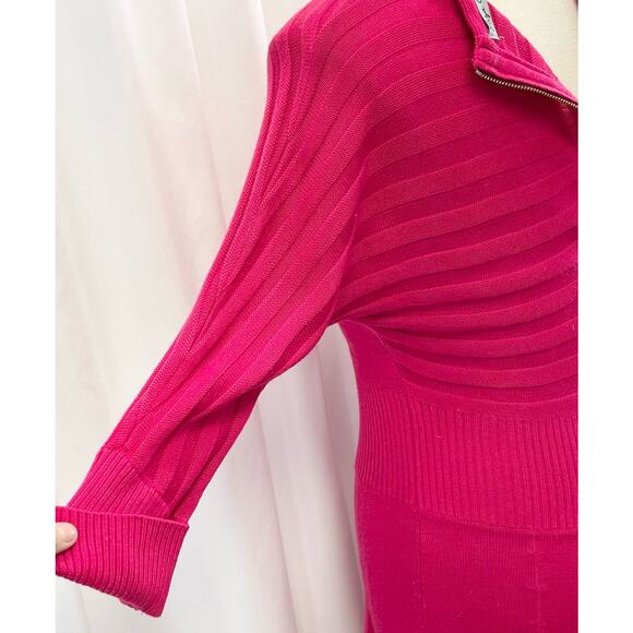 Eliza J Sweater Dress Womens Medium Ribbed Dopamine Preppy Minimalist Girly - Picture 6 of 12
